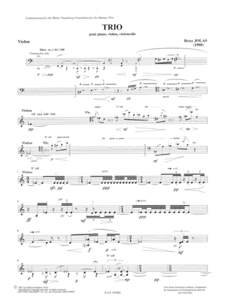 Trio - Betsy Jolas - Partition - Trios